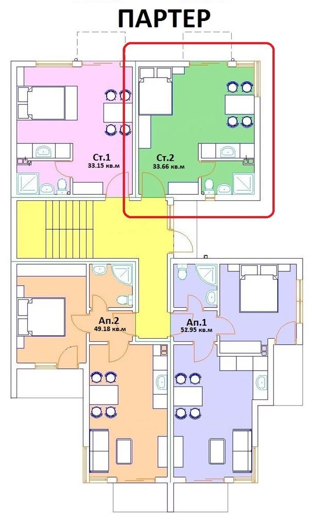 Изгодно студио близо до морето в централната част на Равда