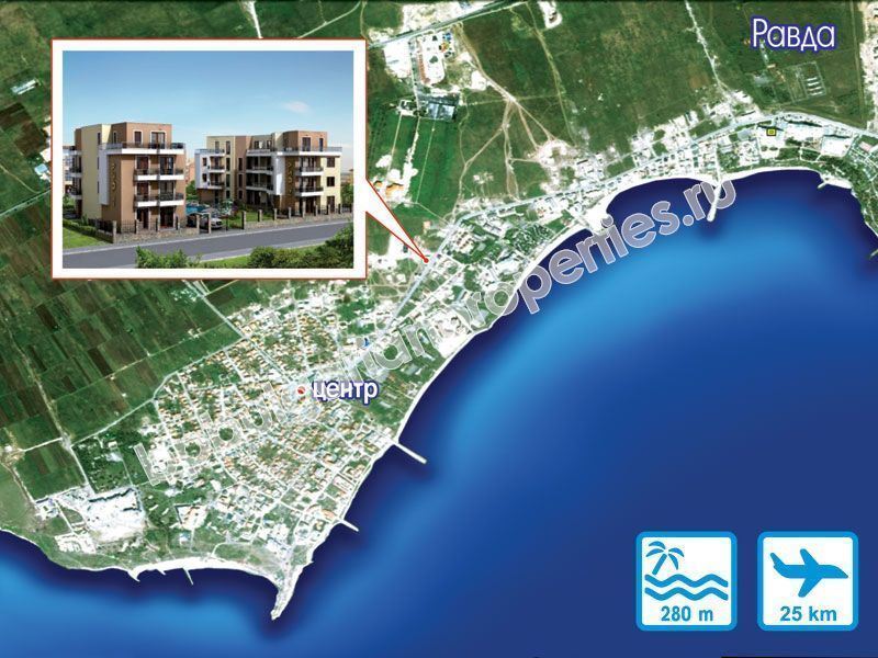 Луксозен едноспален апартамент за продажба в курорта Равда